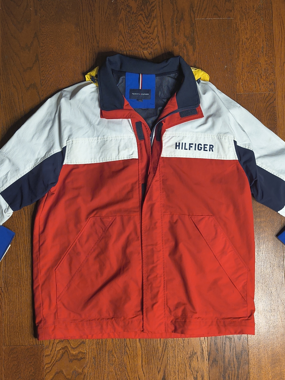 Tommy Hilfiger Colorblock Hooded Sailing Jacket XXL Water Resistant
